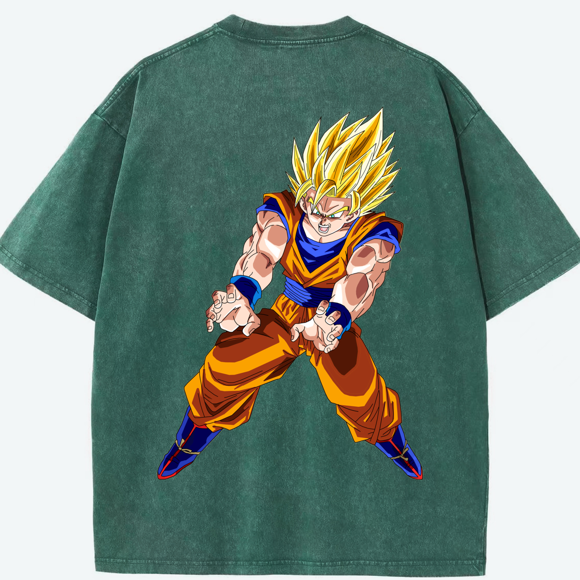 （画像用） ドラゴンボール 孫悟空（そん ごくう）Son Goku カカロット DRAGON BALL Kakarotto 綿100% ヴィンテージ風 半袖Tシャツ（背面プリント）